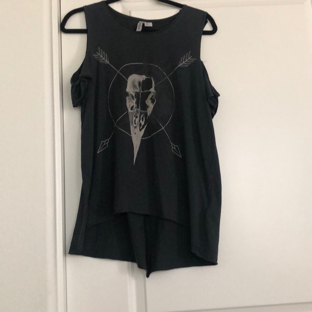Oversized cut out shoulder tee